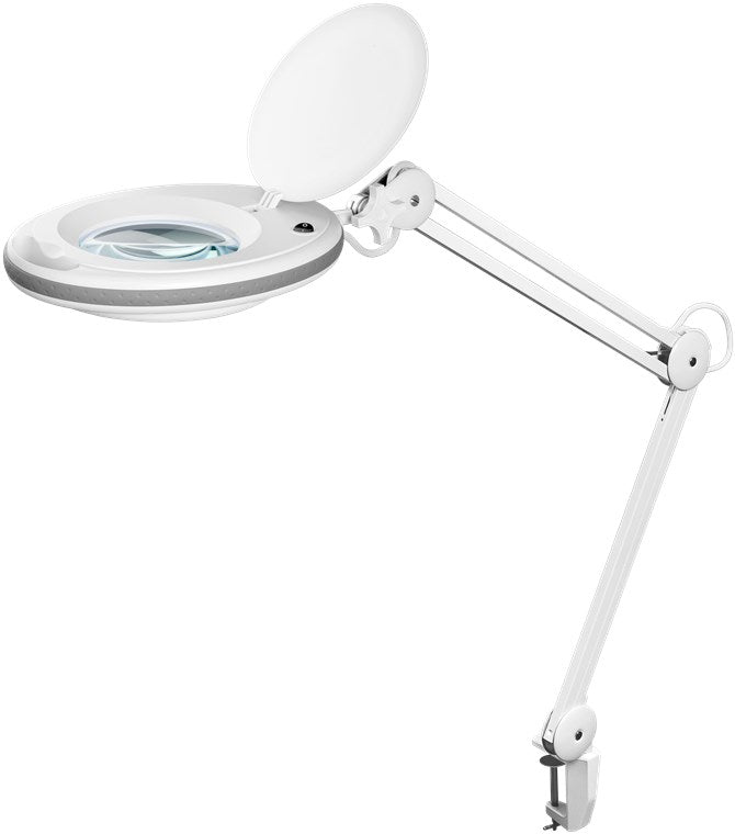 LED lampada d'ingrandimento con morsetto 8 W bianco 650 lm lente in vetro da 127 mm ingrandimento 175x 3 diottrie LED lampada d'ingrandimento con morsetto 8 W bianco 650 lm lente in vetro da 127 mm ingrandimento 175x 3 diottrie